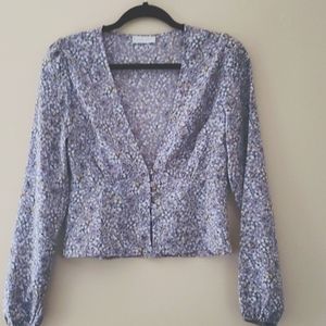 Deep v-neck print top